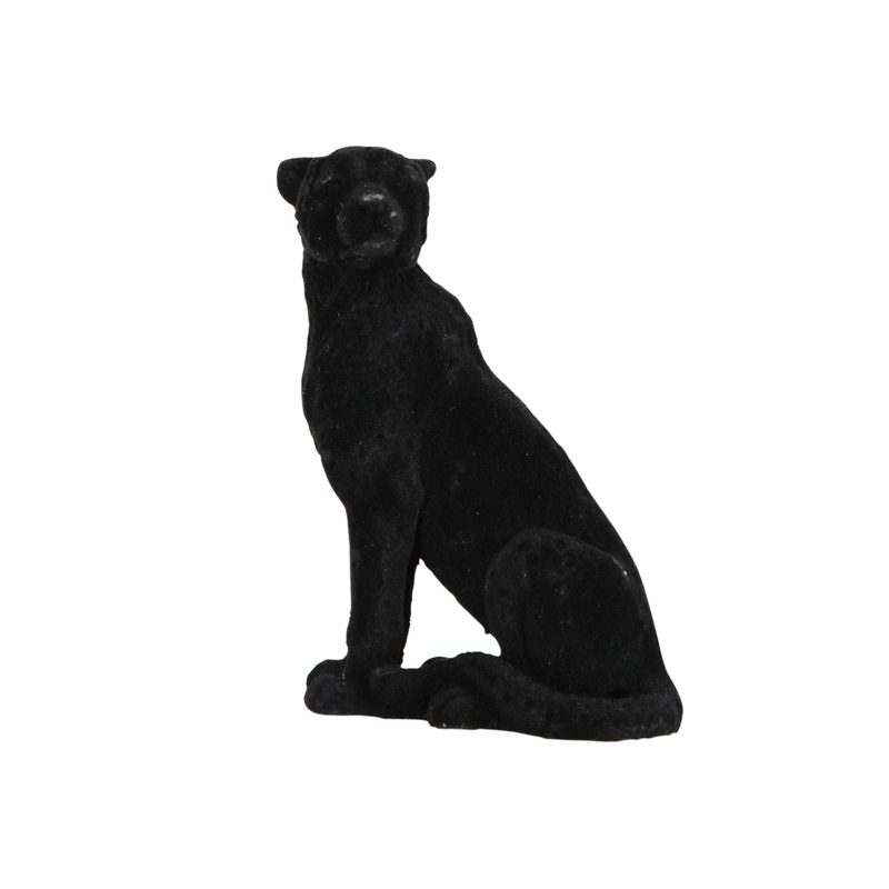 Panthère assise en velours