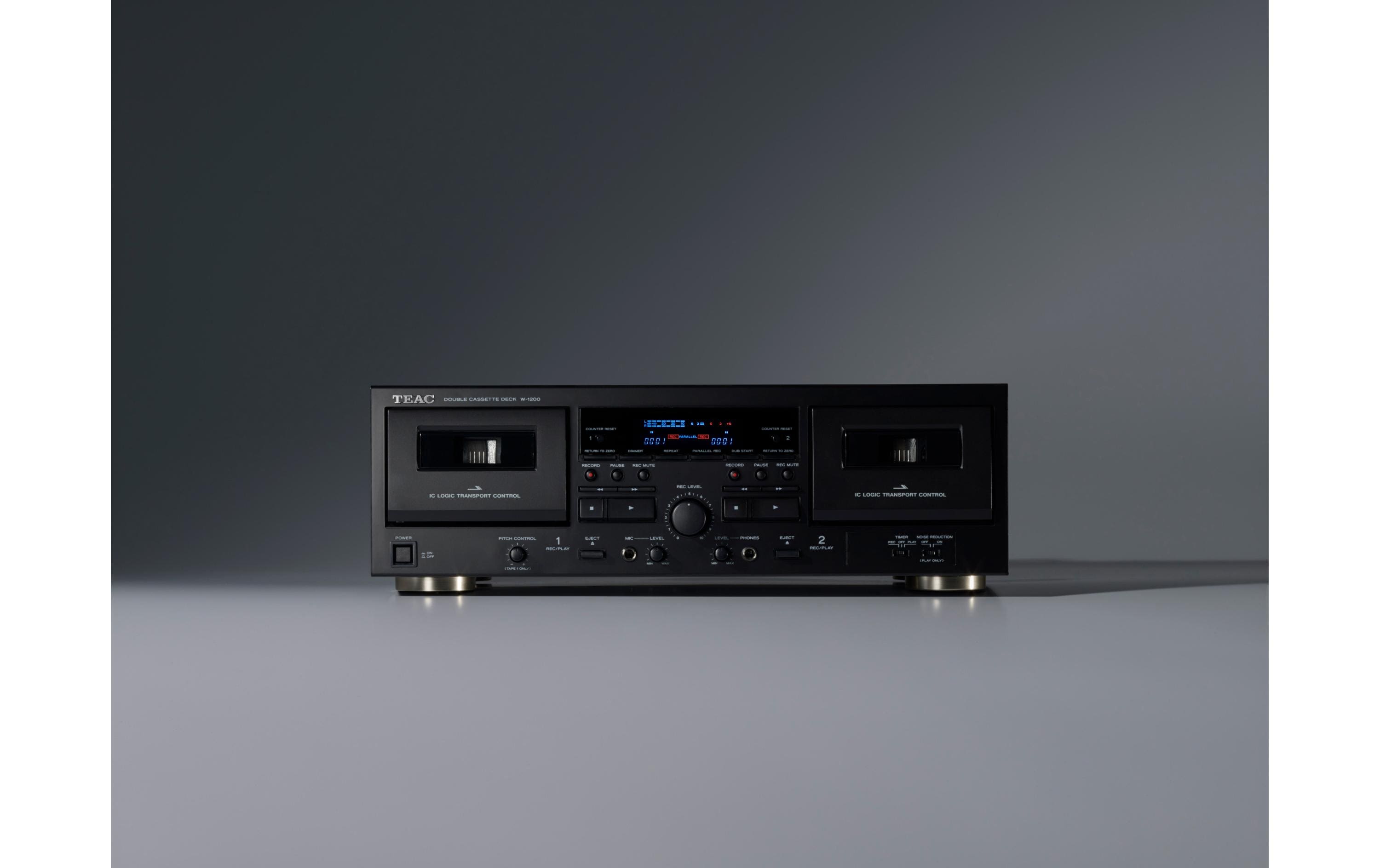 W-1200-B Schwarz<br>Doppel-Kassettendeck