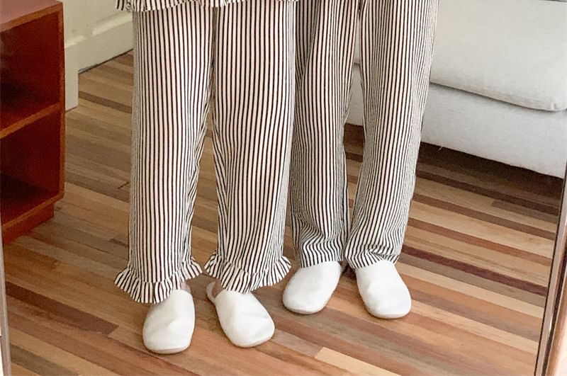 Sadelle - Bijpassende gestreepte pyjamatop / broek / jurk / set voor koppels
