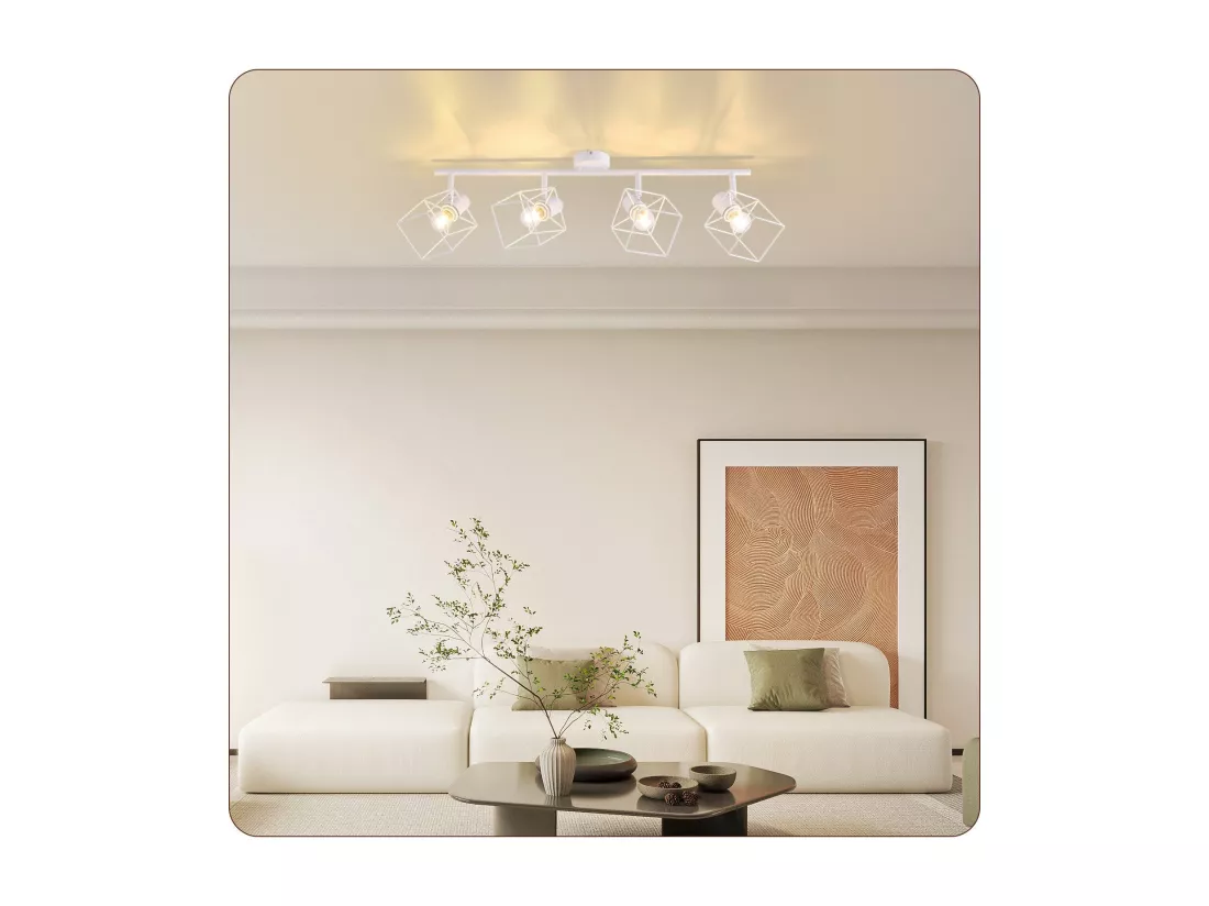 NETTLIFE Spot de plafond noir E14 plafonnier orientable à 350° vintage métal salon orientable sans ampoule