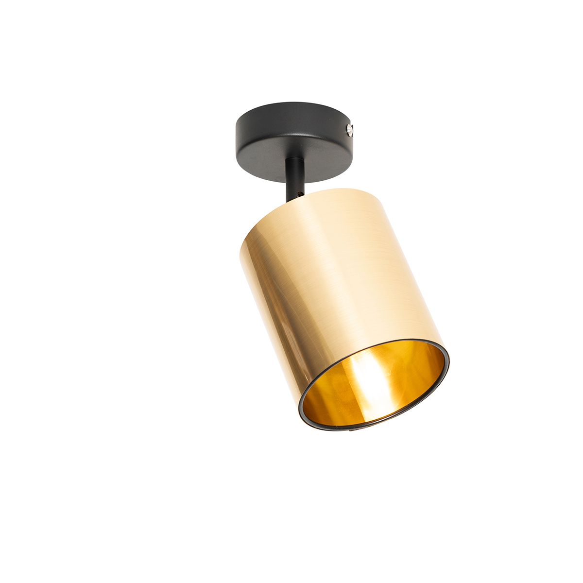 Moderne plafondspot zwart met goud - Lofty