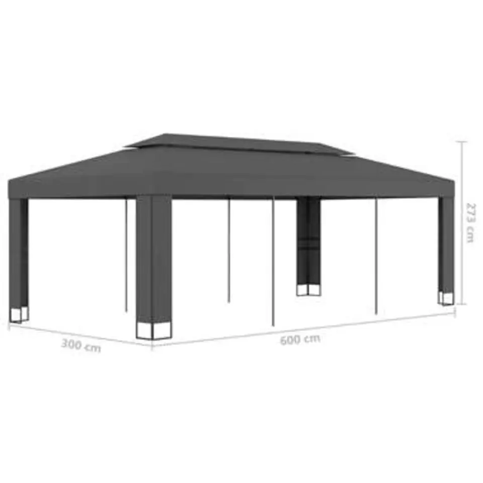 vidaXL - Prieel - Antraciet - Stof - 3 x 6 m