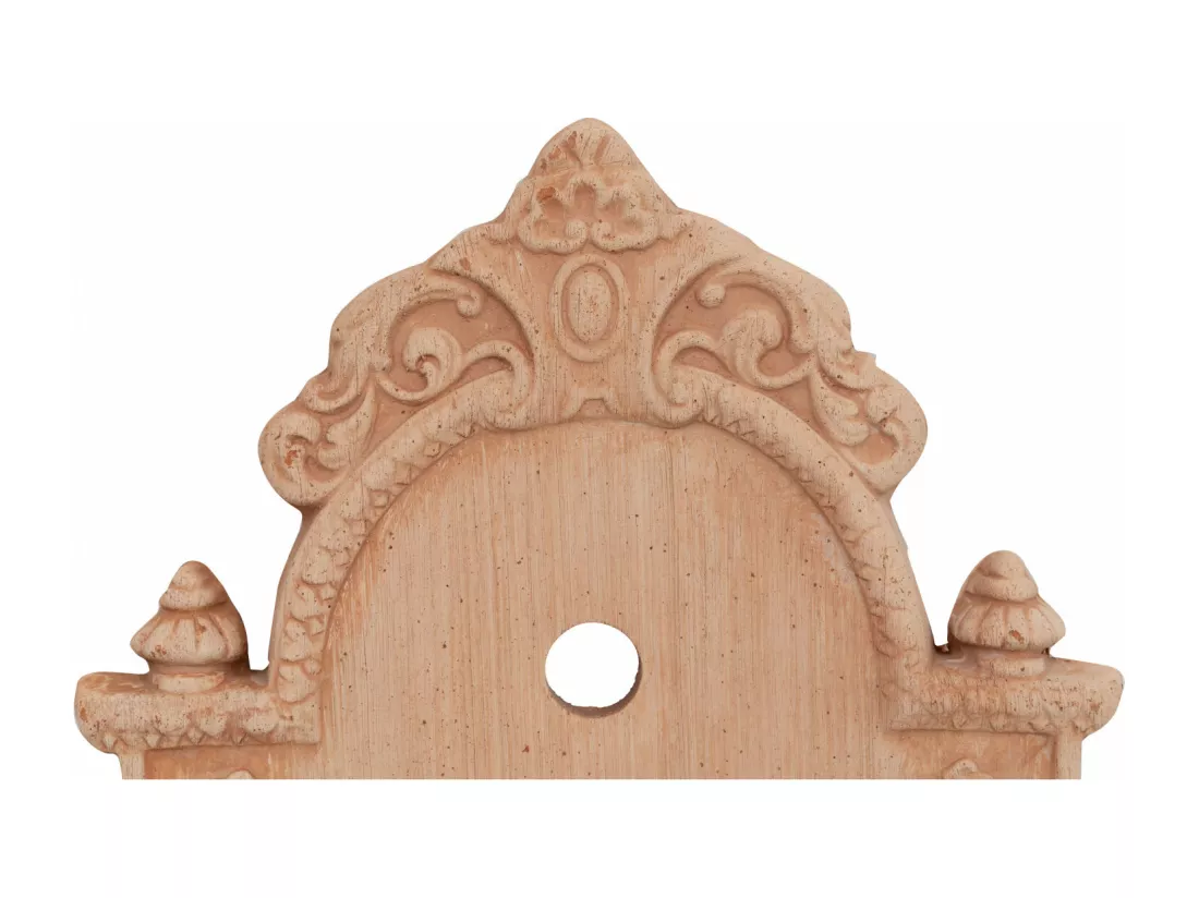 BISCOTTINI - Tradizione Italiana, Fontaine murale rustique d'extérieur, terre cuite toscane, Dimensions 40x64x24 cm