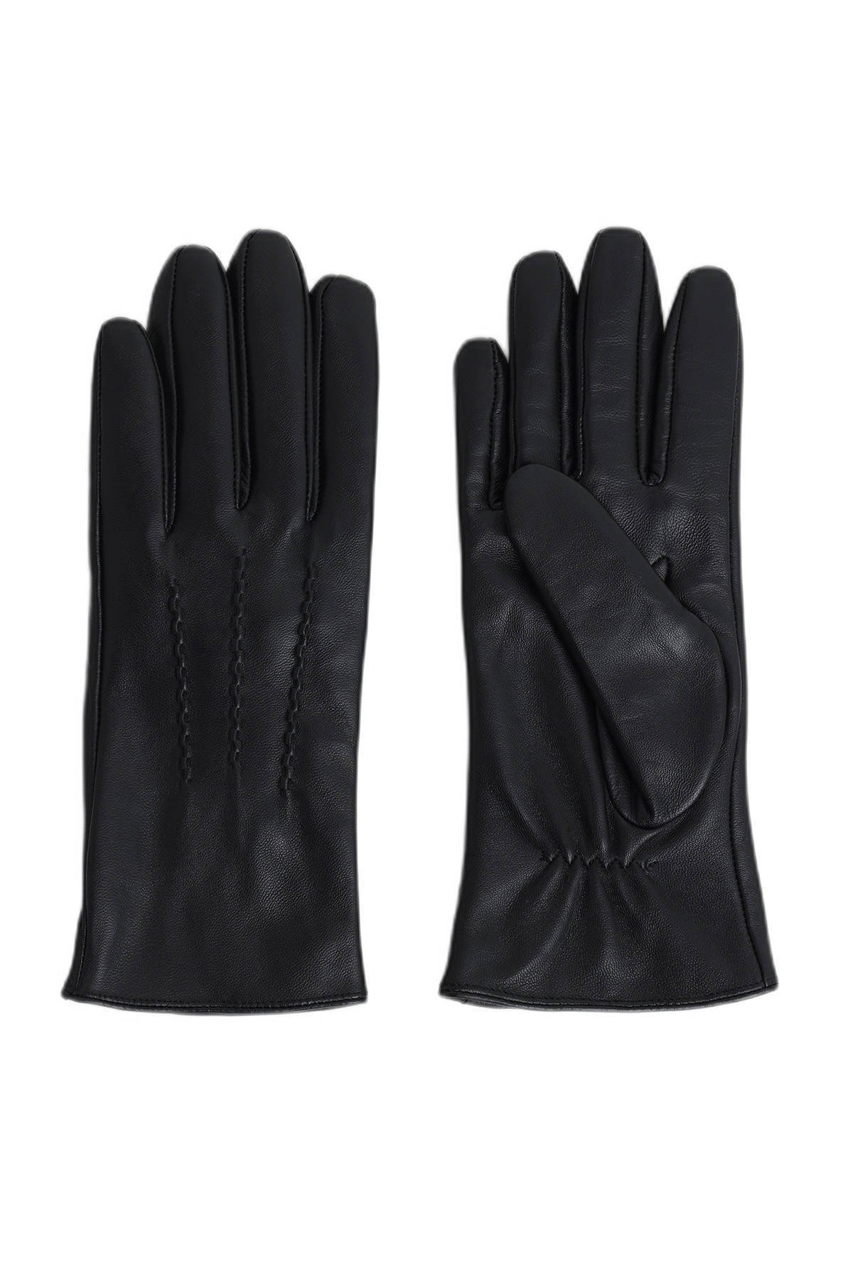 America Today leren handschoenen zwart