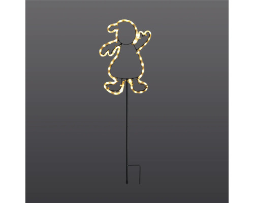 LED Decoratieve Lafiora Kerstmanstaf, 51 stuks, 61,5 cm, Warm Wit, Zwart