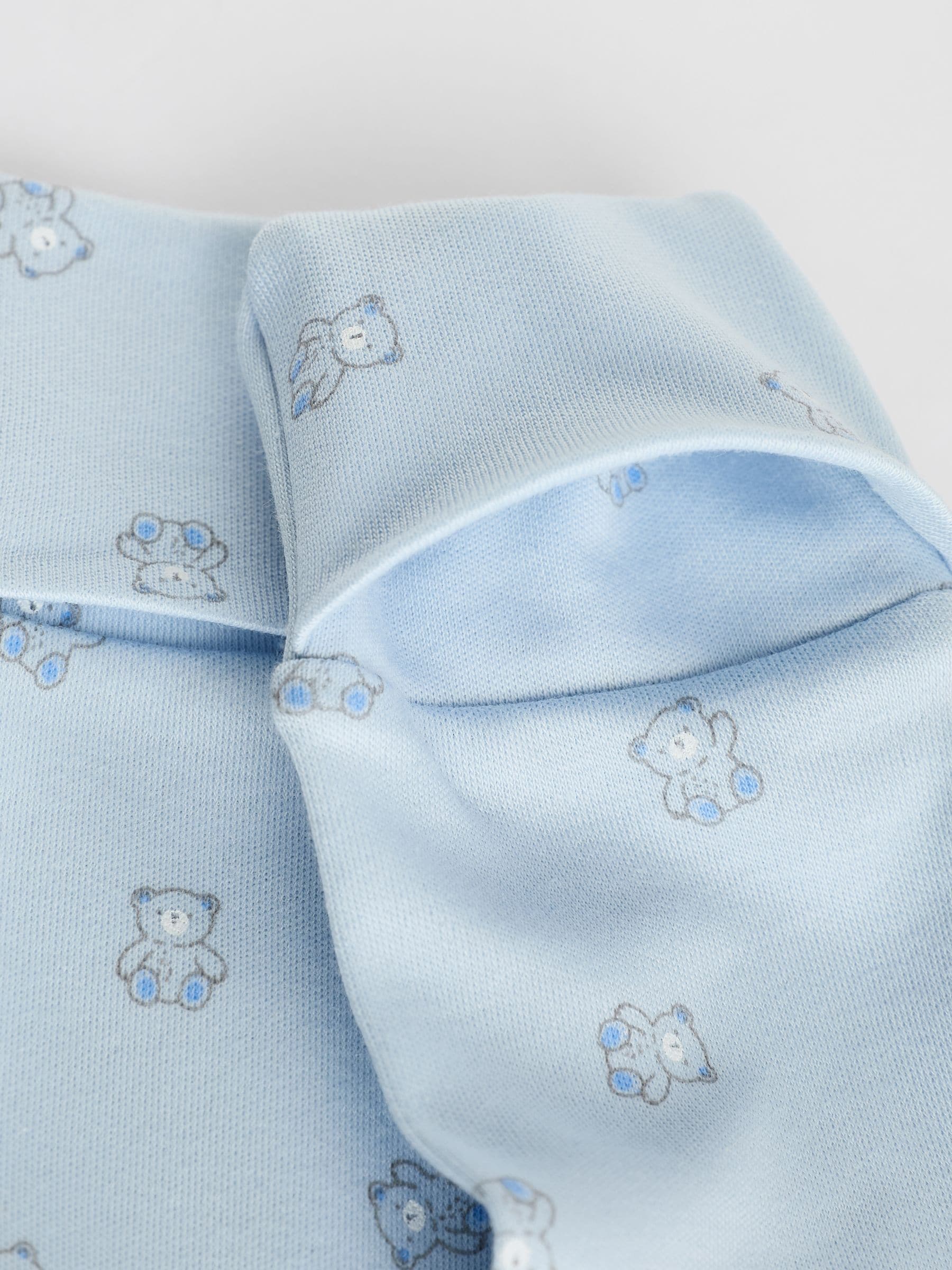 Blauw - Babypyjama met berenprint (0-2jr)