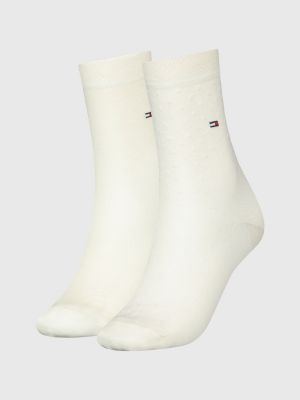 Pacote com 2 pares de meias clássicas de jacquard com estampa de bolinhas.