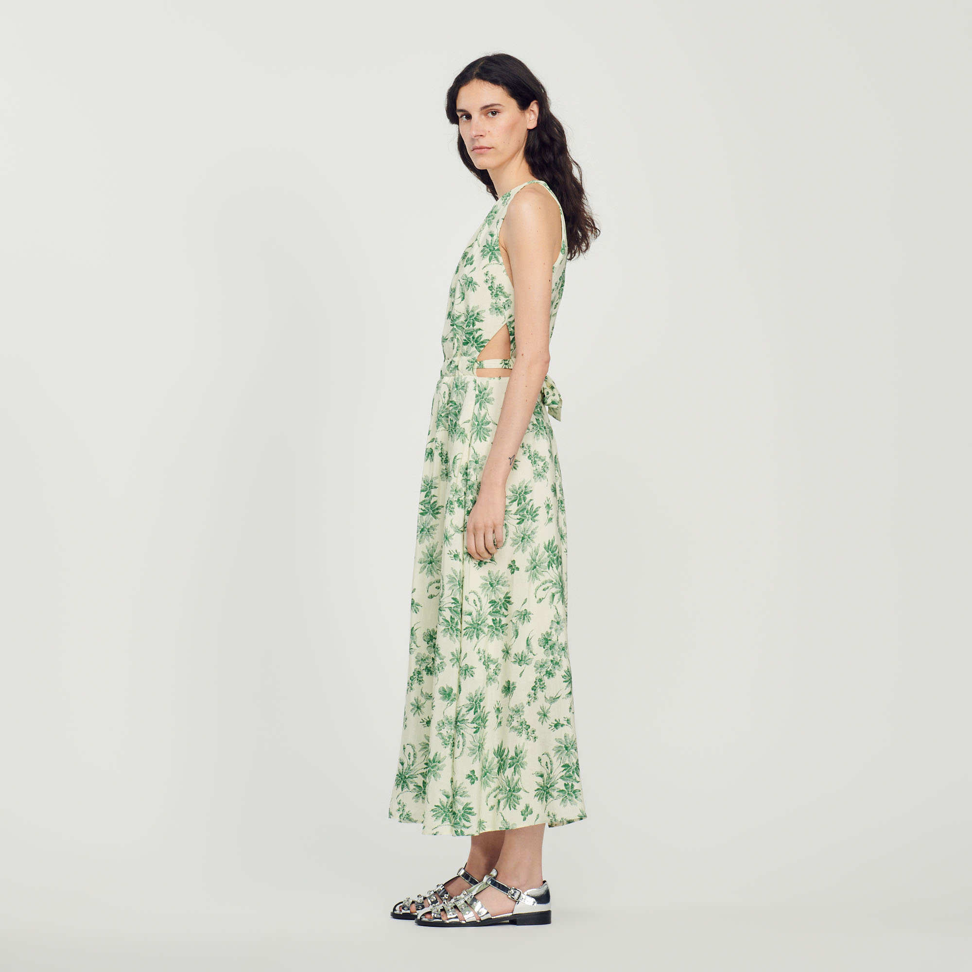 Robe longue imprime fleuri