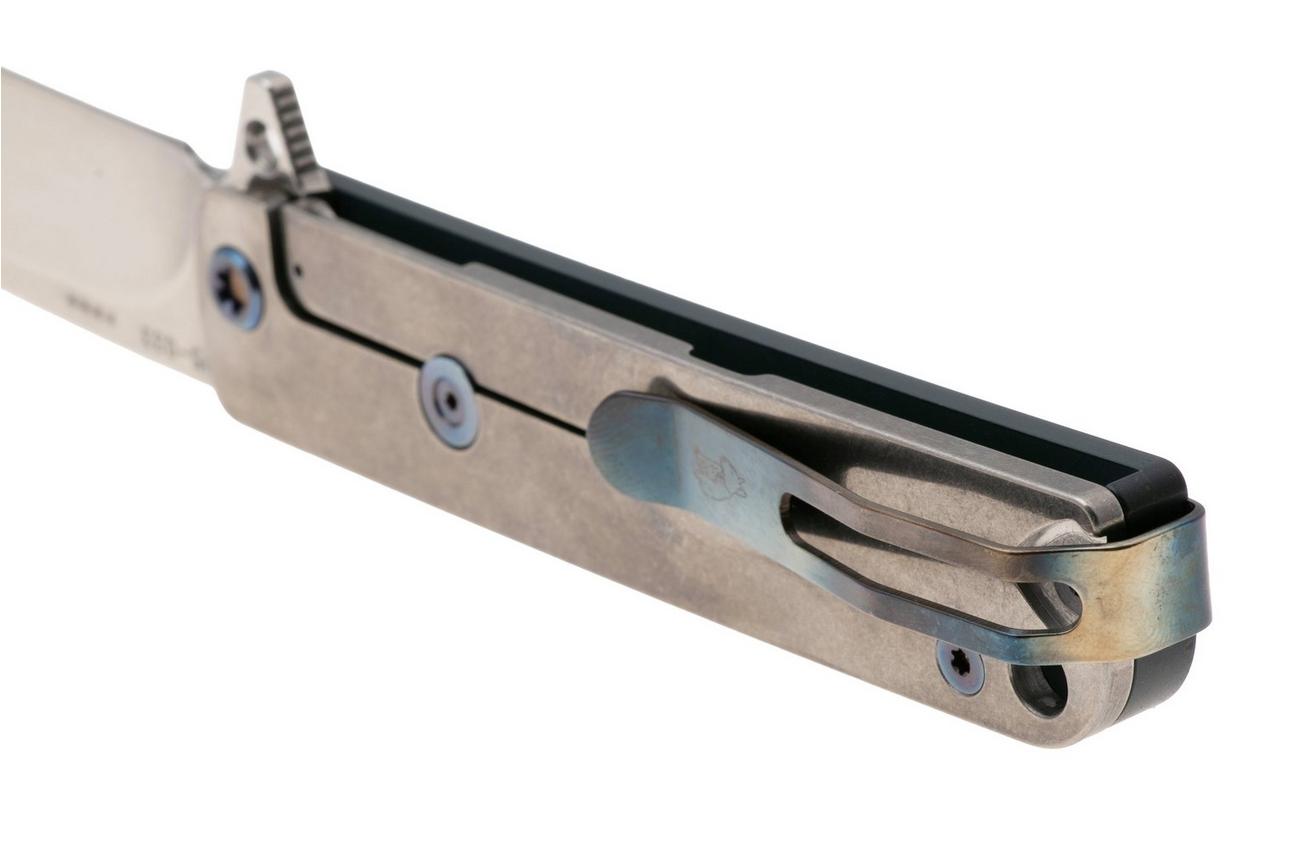 Medford M-48, 25-M48-01, S45VN Tumbled Blade, Blue Aluminum Handle, Flamed Hardware zakmes