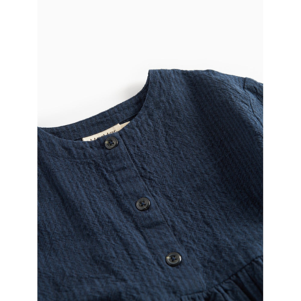 Køb MarMar Chambray Dark Blue Stripe Dagmara Scallop Kjole
