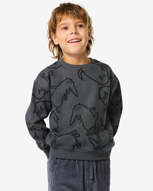 sweat oversize imprimé  gris foncé