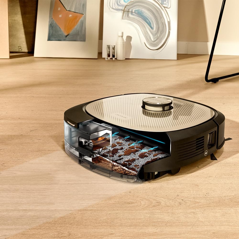 Cecotec Saugroboter und Wischroboter mit Selbstentleerungsstation, KI und Laser Conga Z100 X-Treme. Lasernavigation und Künstliche Intelligenz, 20000Pa, Professionelles Wischen, XXL Bimaterial-Mopp