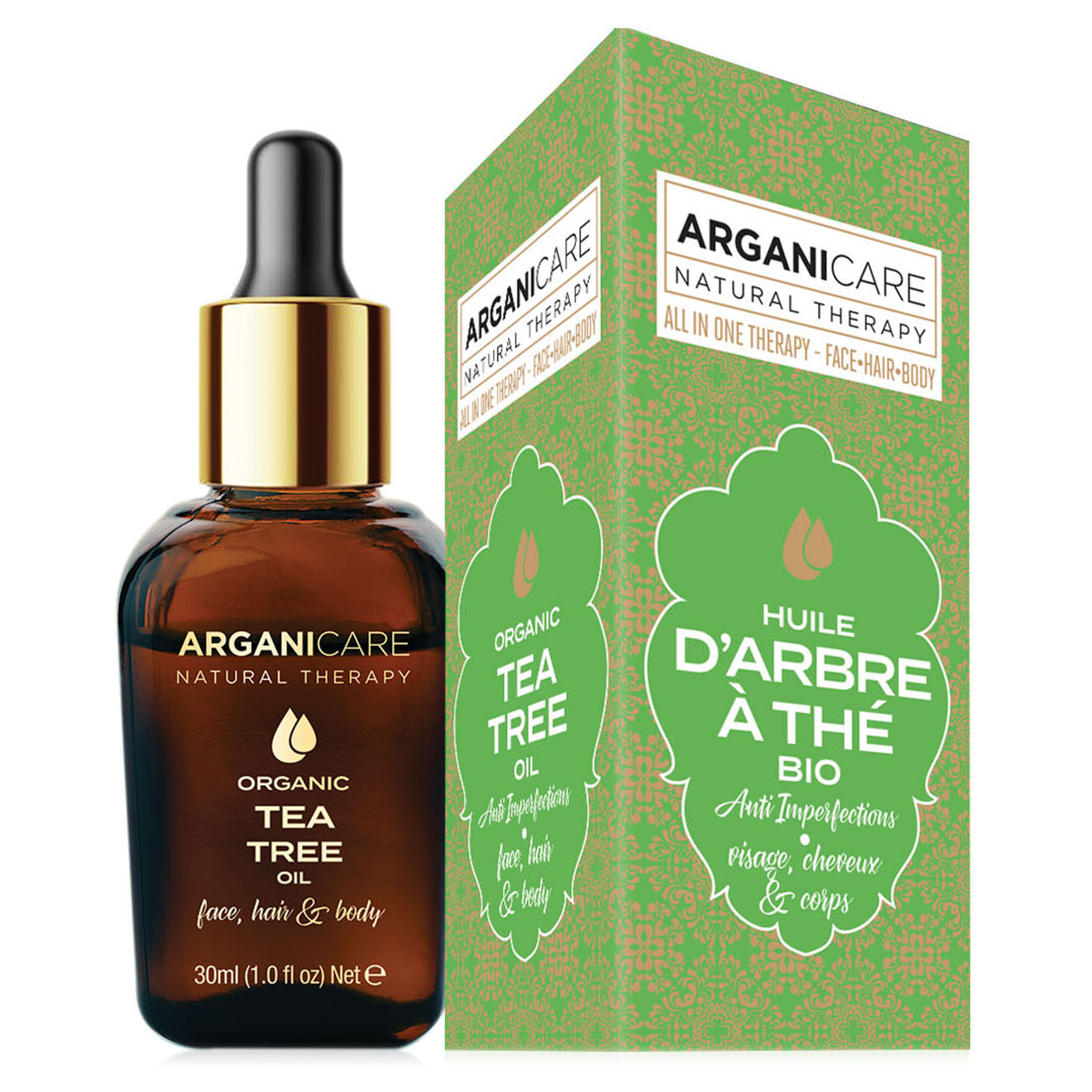 Arganicare Huile d'Arbre à Thé Bio 3-1 30 ml