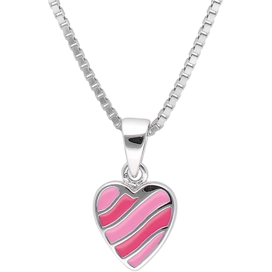 trendor Kinder-Halskette Silber 925 Collier mit Herz-Anhänger silver