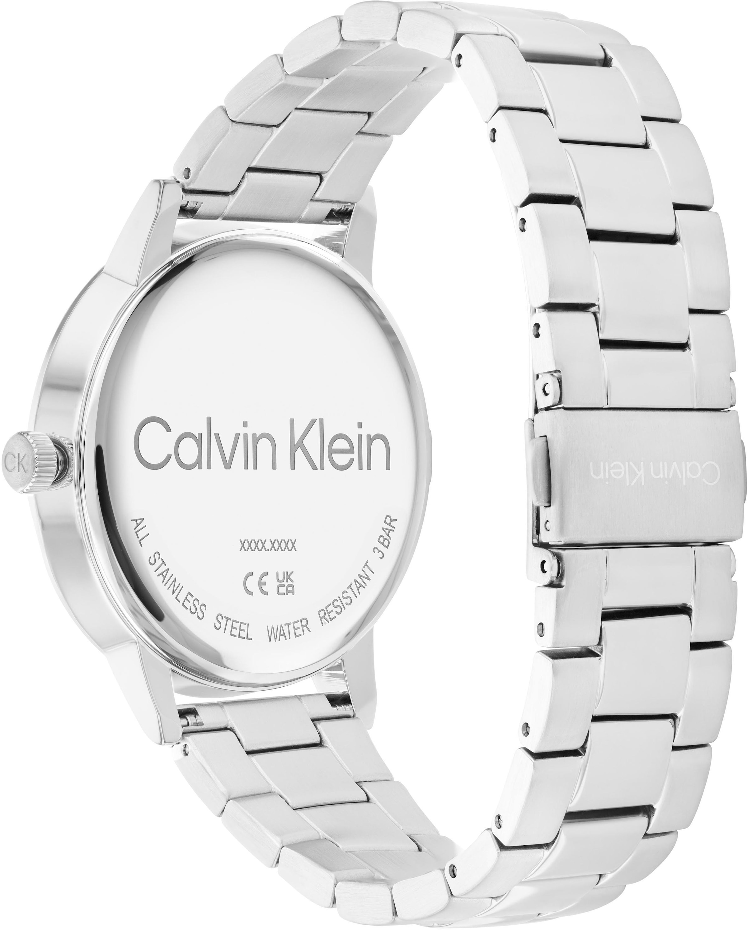 Calvin Klein Quarzuhr »LINKED« Armbanduhr, Herrenuhr, Datum, Mineralglas, Edelstahlarmband