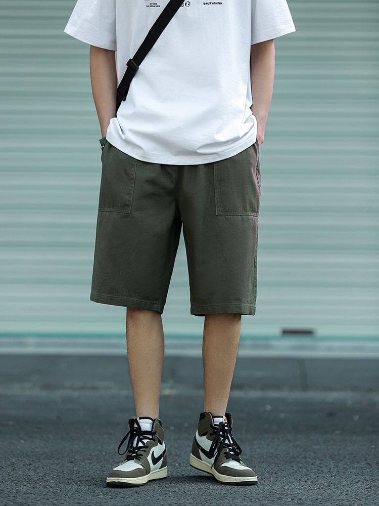 Adotuastic - Hoge taille, effen, wijde pijpen shorts