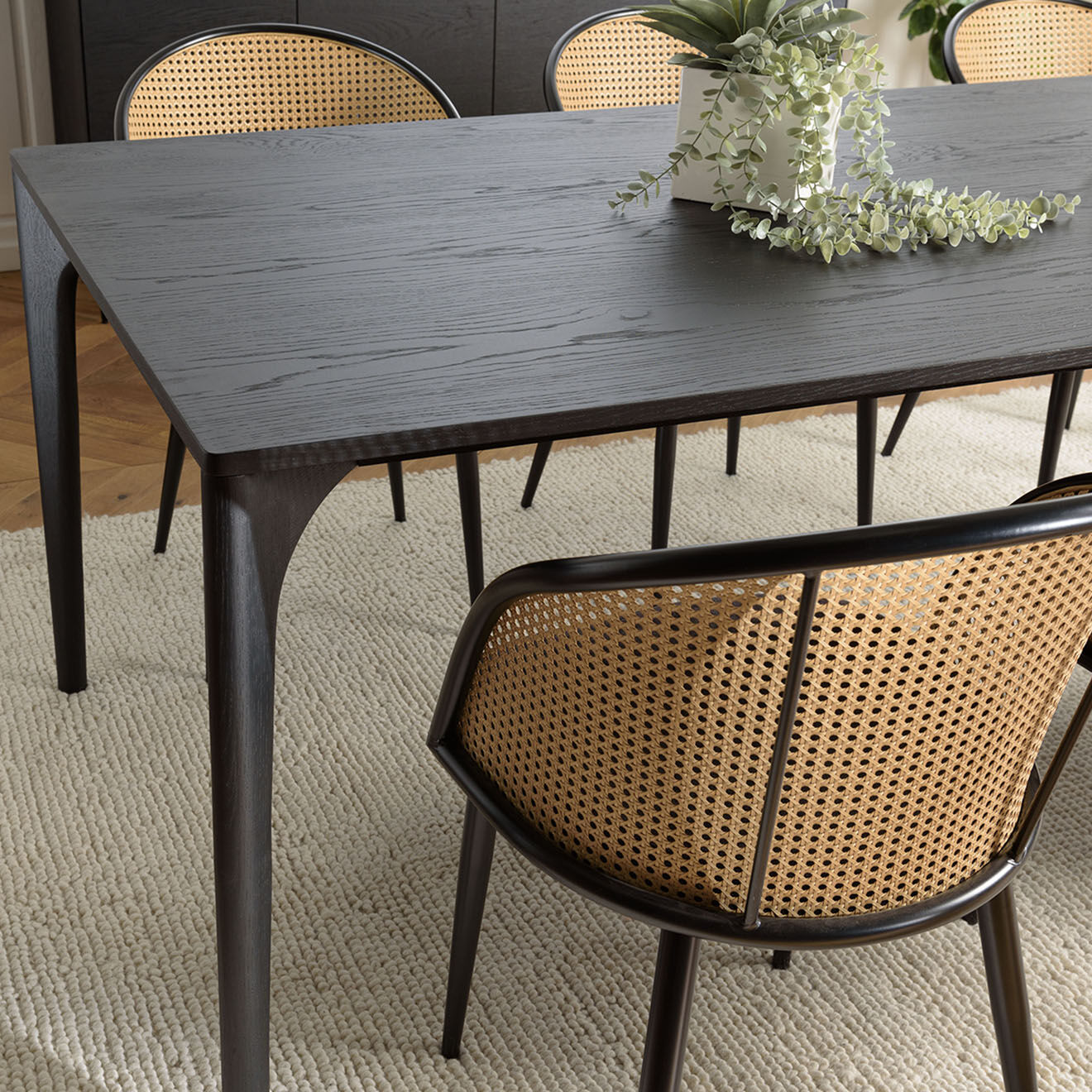 Macabane Table à manger Madison noire - 220x100x76 cm