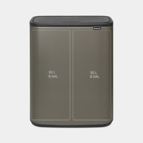 Bo Touch Bin, met 2 binnenemmers, 2 x 30 liter - Platinum