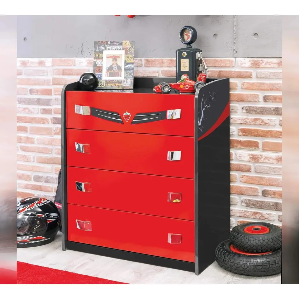 Cilek - Champion Racer - Commode - Kinderladekast - Auto - 42x74x87 cm - Rood