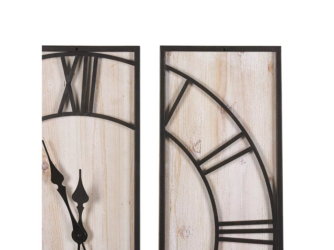 Horloge murale COATLAN 75 cm Bois Marron/noir