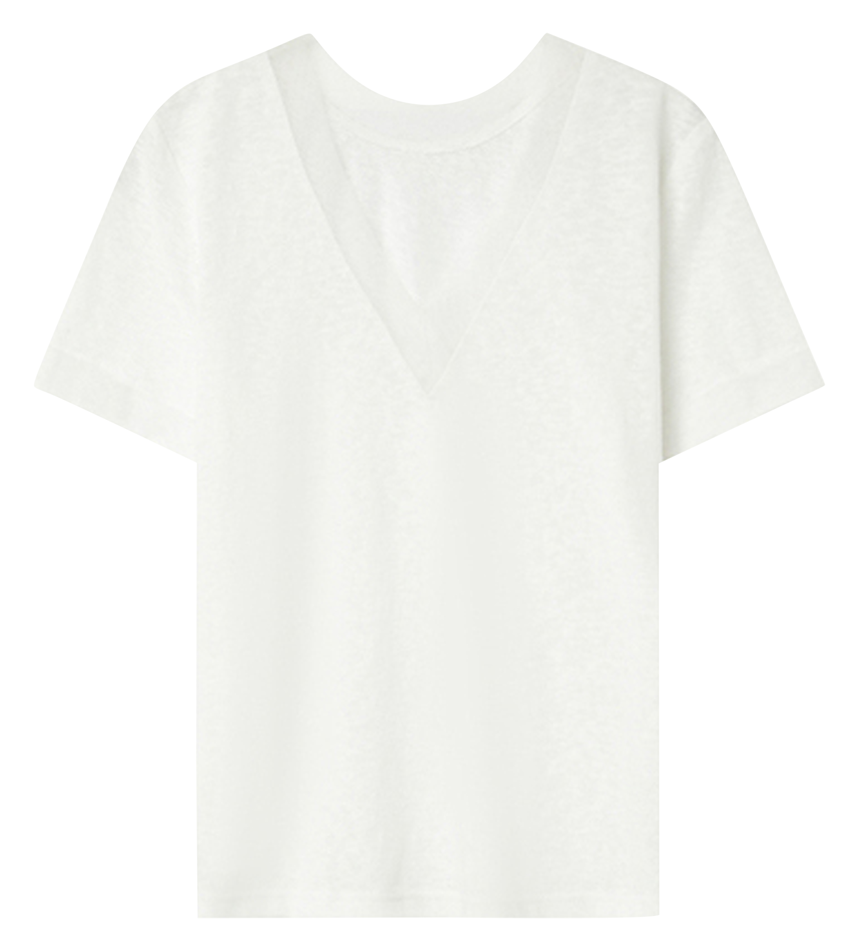 GLOU - Tee-shirt col V en coton mélangé| Beige
