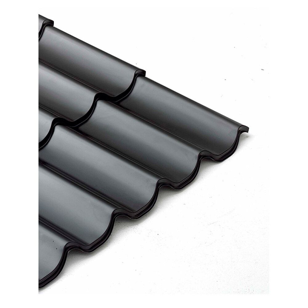 TAKSTEINSPLATE STÅL SVART 0,5X1100X1100 MM