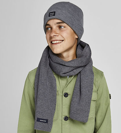 Jack & Jones Schal - Strick - JacDna - Grey Melange