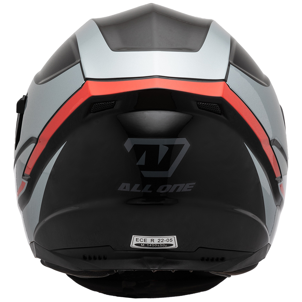 All One - Casque Apollo Sharp Gris / Noir / Rouge Mat