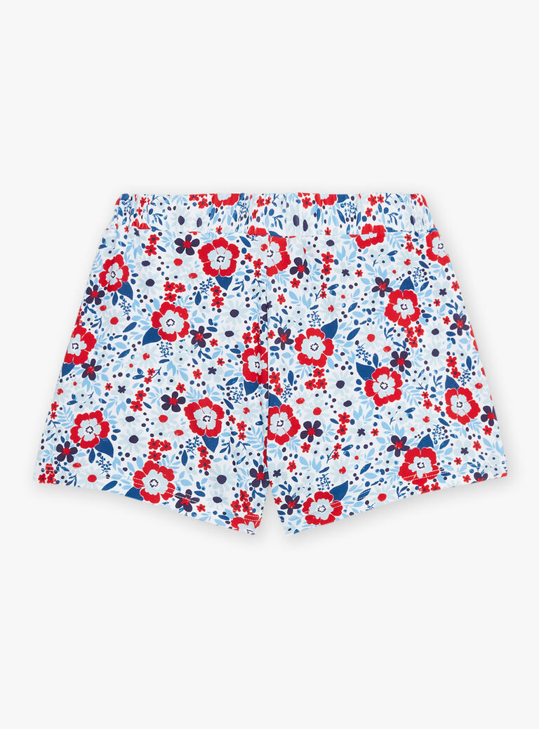 Short de bain écru à imprimé à fleuri