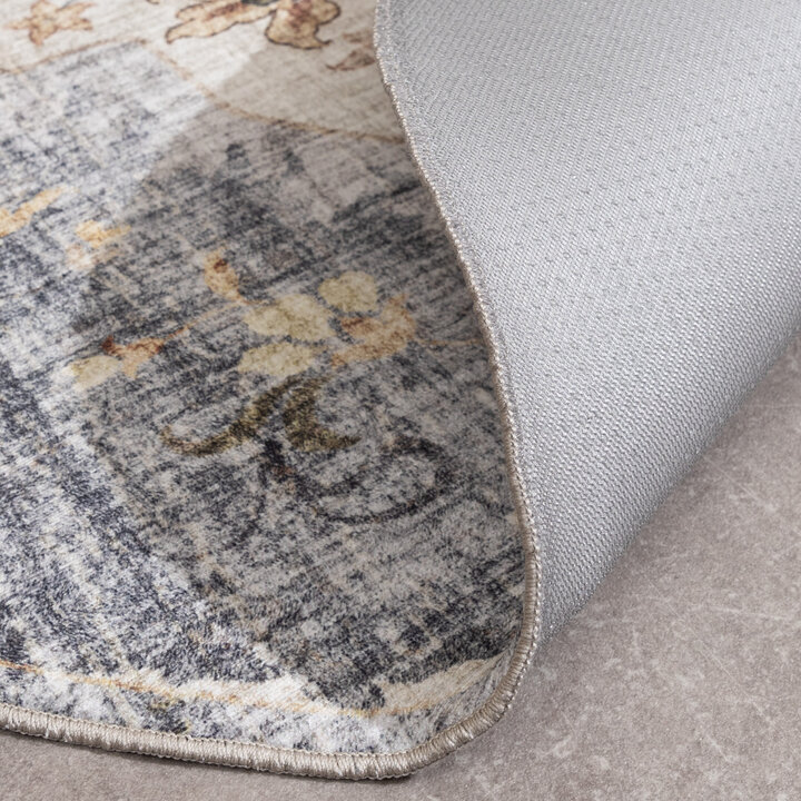Rond vintage buitenkleed - Santo Mandala Blauw/Grijs