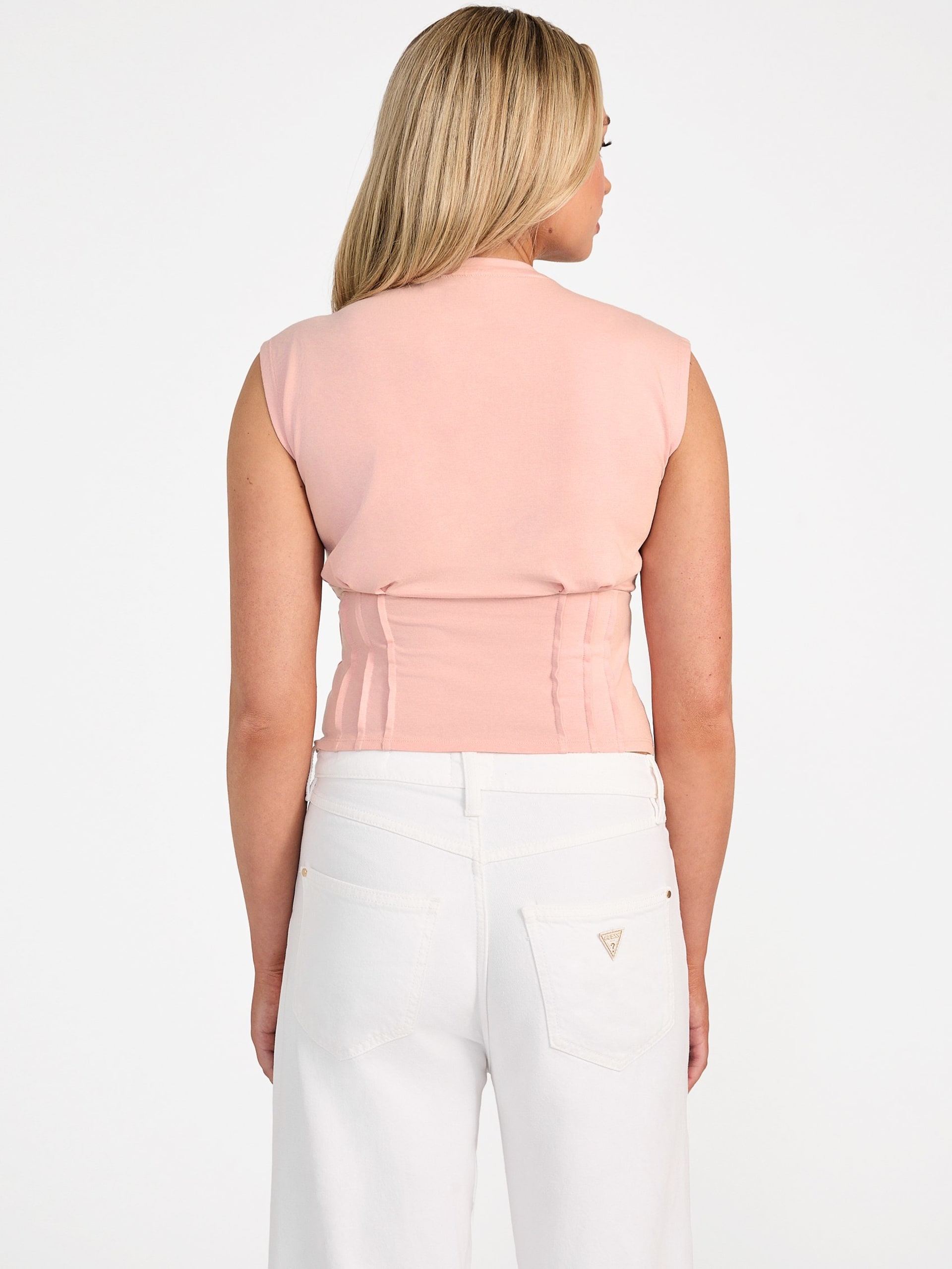 Camiseta Corset Eco com Folha de Palmeira