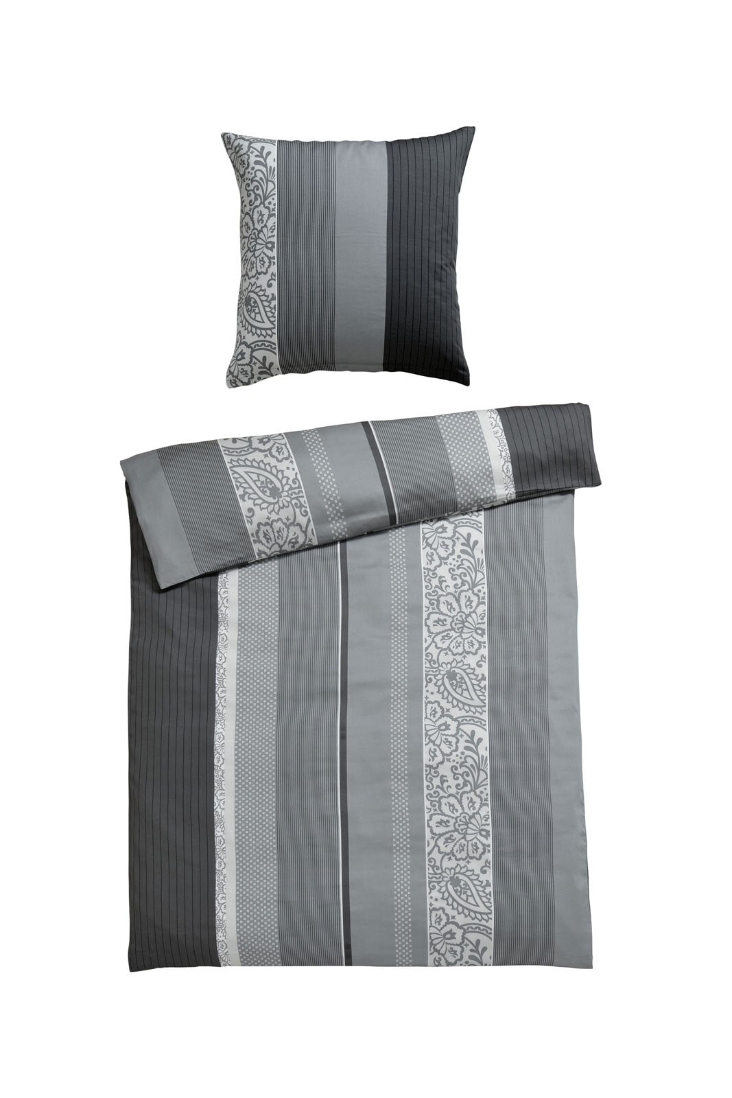 casaNOVA Satin-Bettwäsche JOHANNA 135 x 200 cm grau