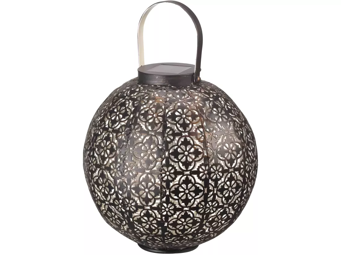 Lanterne solaire à poser en fer Damasque
