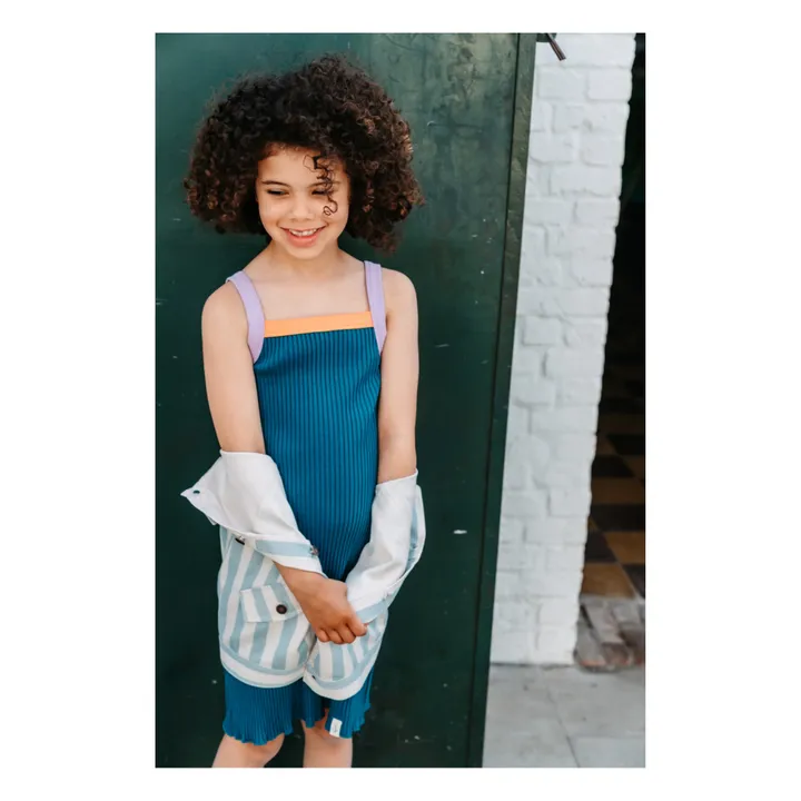 Bonnie & The Gang Robe Solene Coton Bio | Bleu Vert