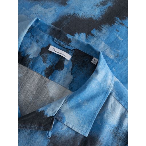 Knowledge Cotton Apparel Kortærmet Skjorte, Blå, XL