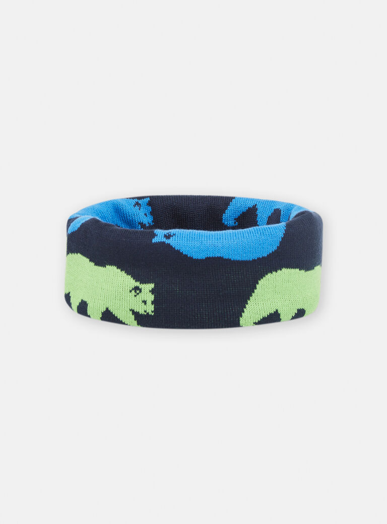 Snood marine à motif ours polaire pour garçon