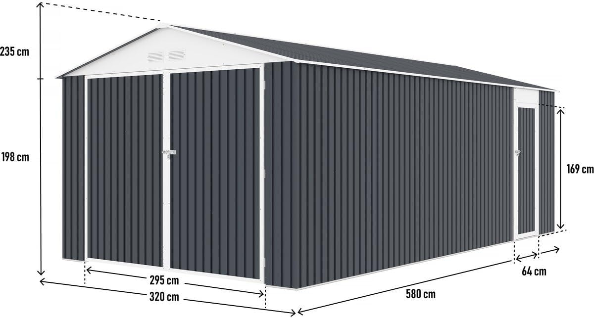 Habitat et Jardin Metallgarage Houston 18,56 m² - Anthrazit