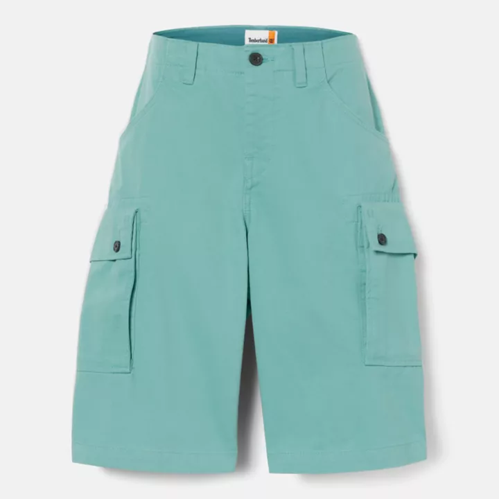 Short cargo en sergé pour homme en bleu sarcelle