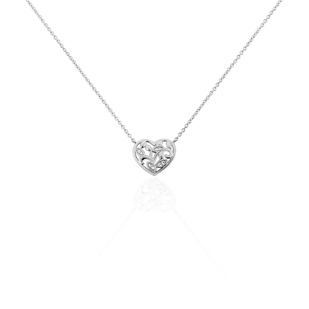 Collier Douglas Argent Blanc Oxyde De Zirconium