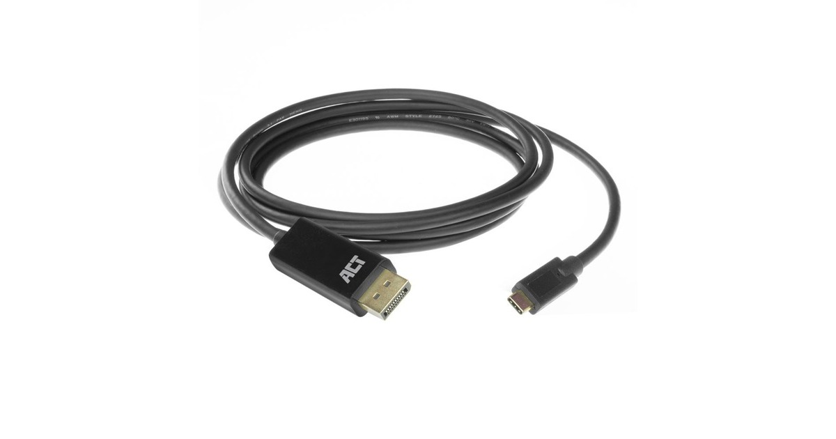 ACT ConnectivityUSB-C naar DisplayPort kabel  (Zwart, 2 meter, AC7325, 60Hz 4K (2160p))