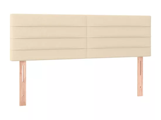 Sommier tapissier avec matelas et LED Crème 140x190 cm Tissu