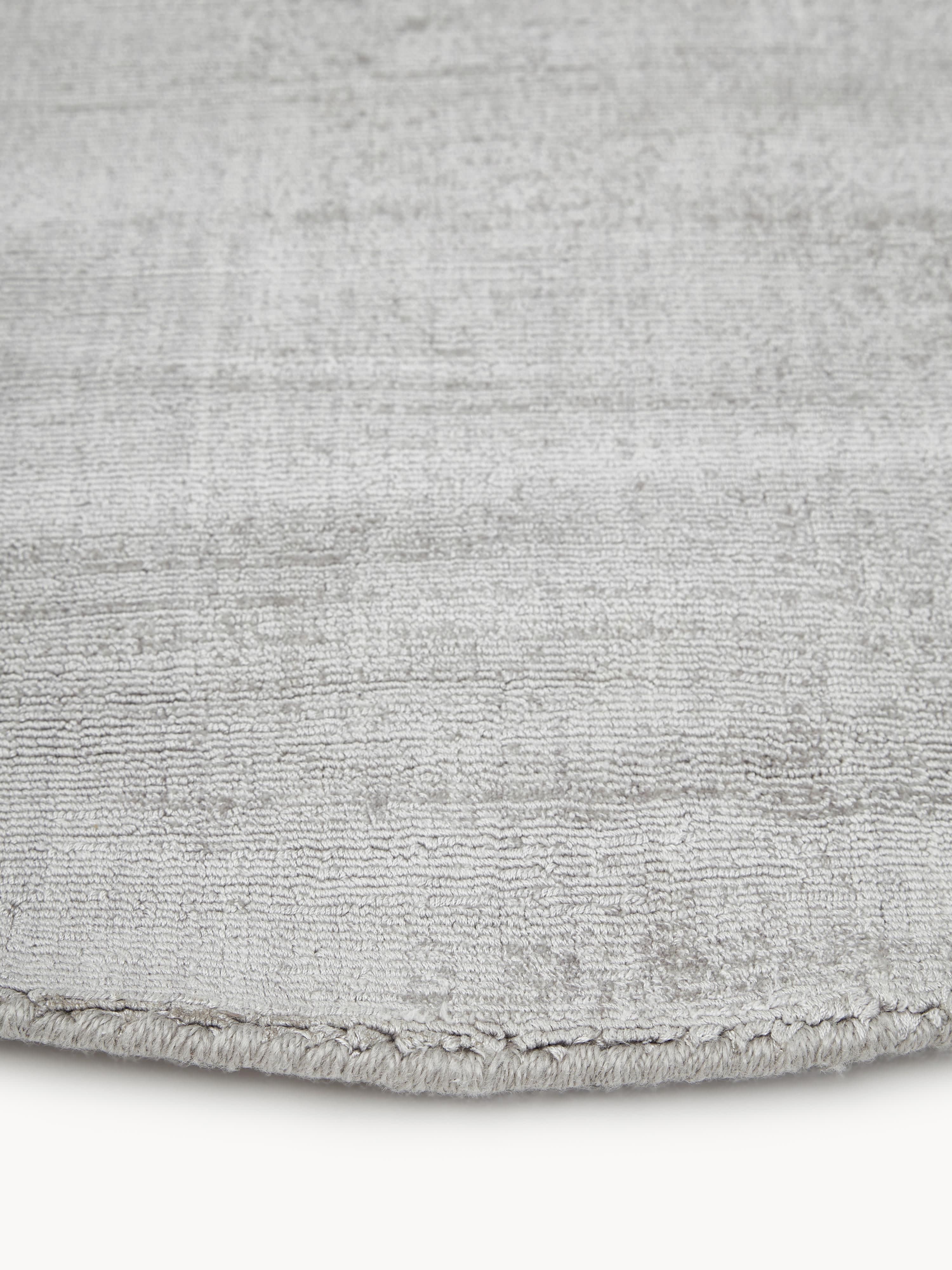 Rond viscose vloerkleed Jane, handgeweven