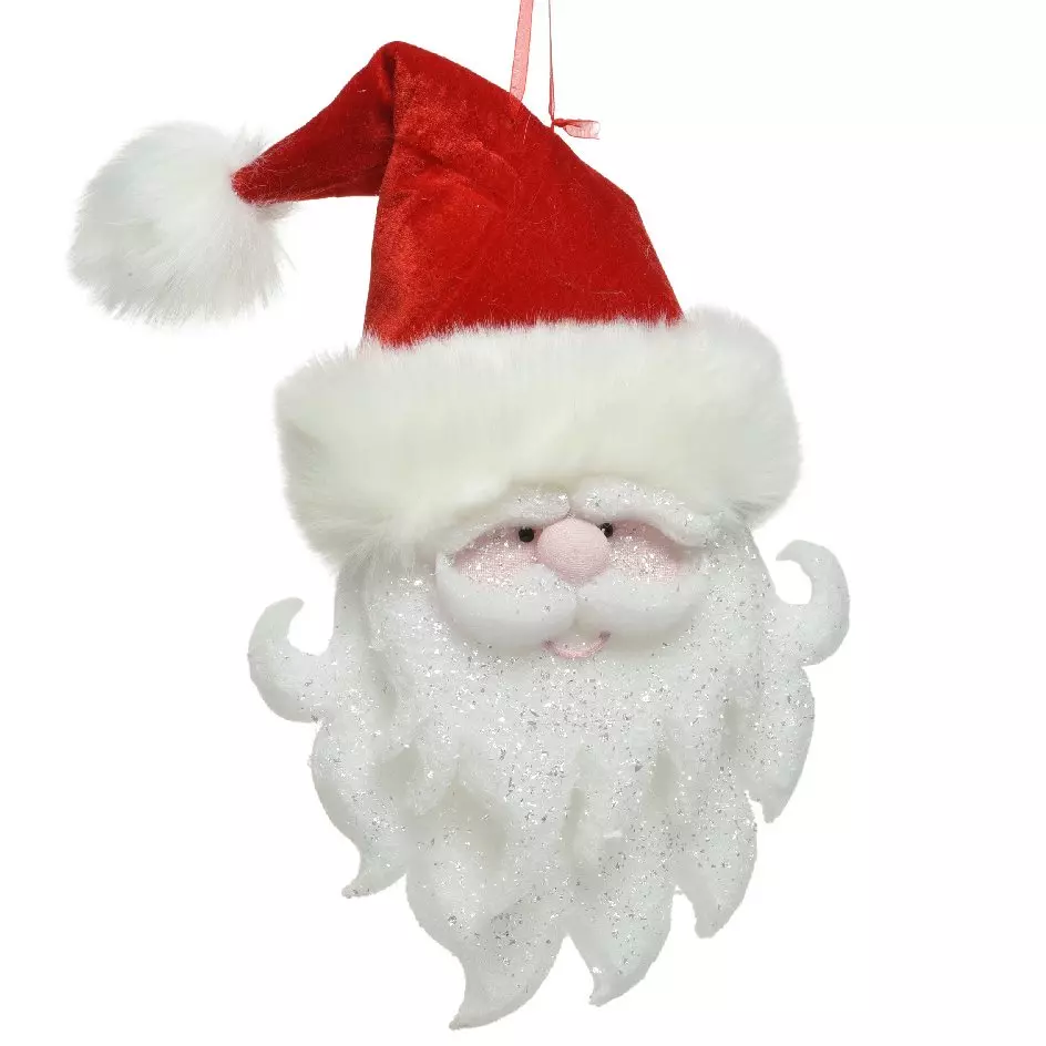 Père Noël à suspendre (H50 cm) Bonnet Blanc