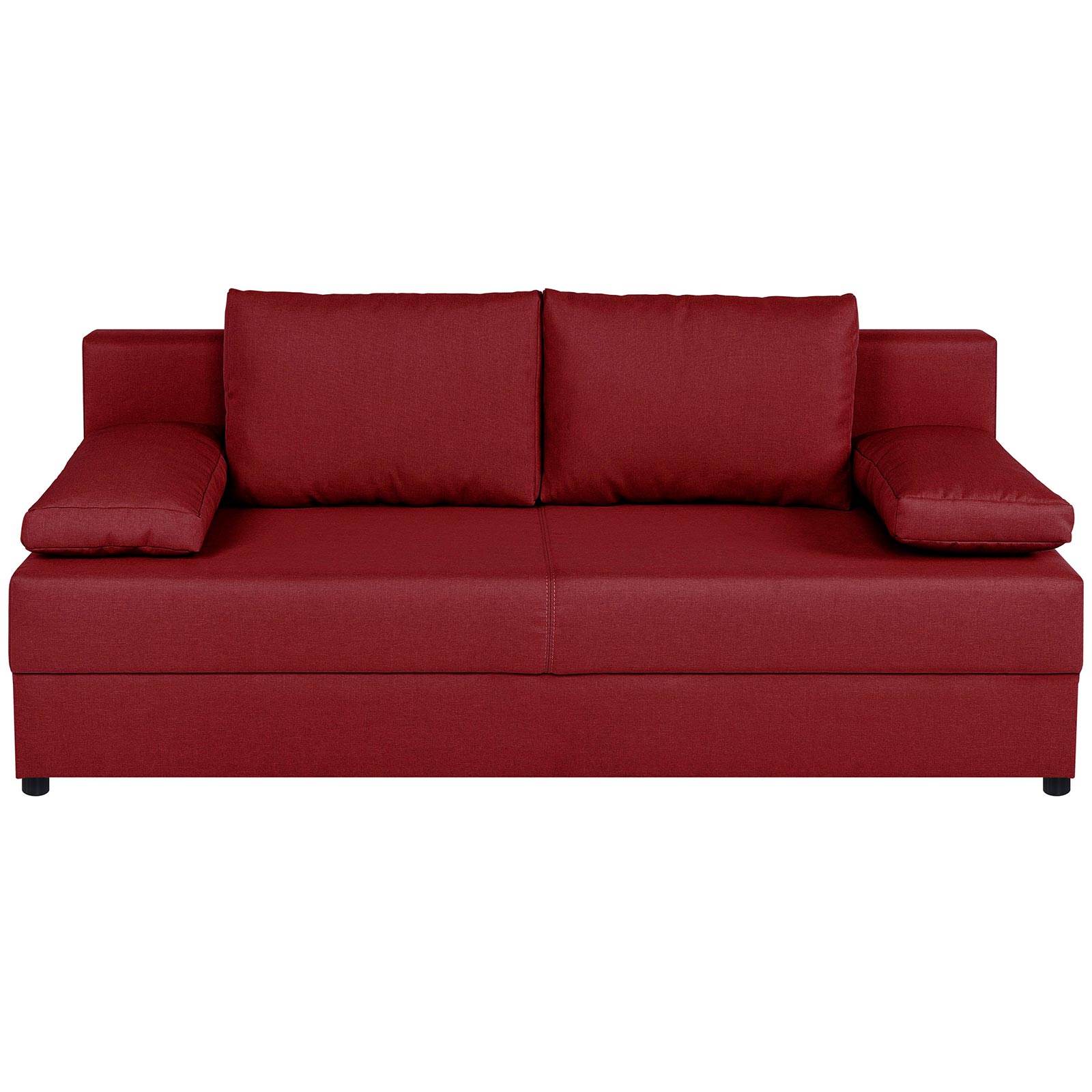 Schlafsofa - rot - Webstoff - Staukasten