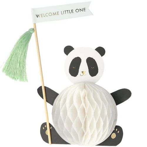 Meri meri geboortekaart honingraat - panda