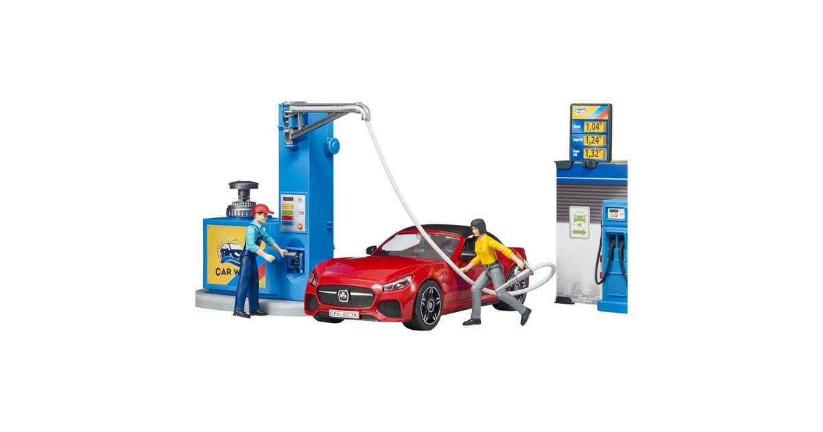 bruderbworld Tankstation en Carwash Speelfiguur  (62111)
