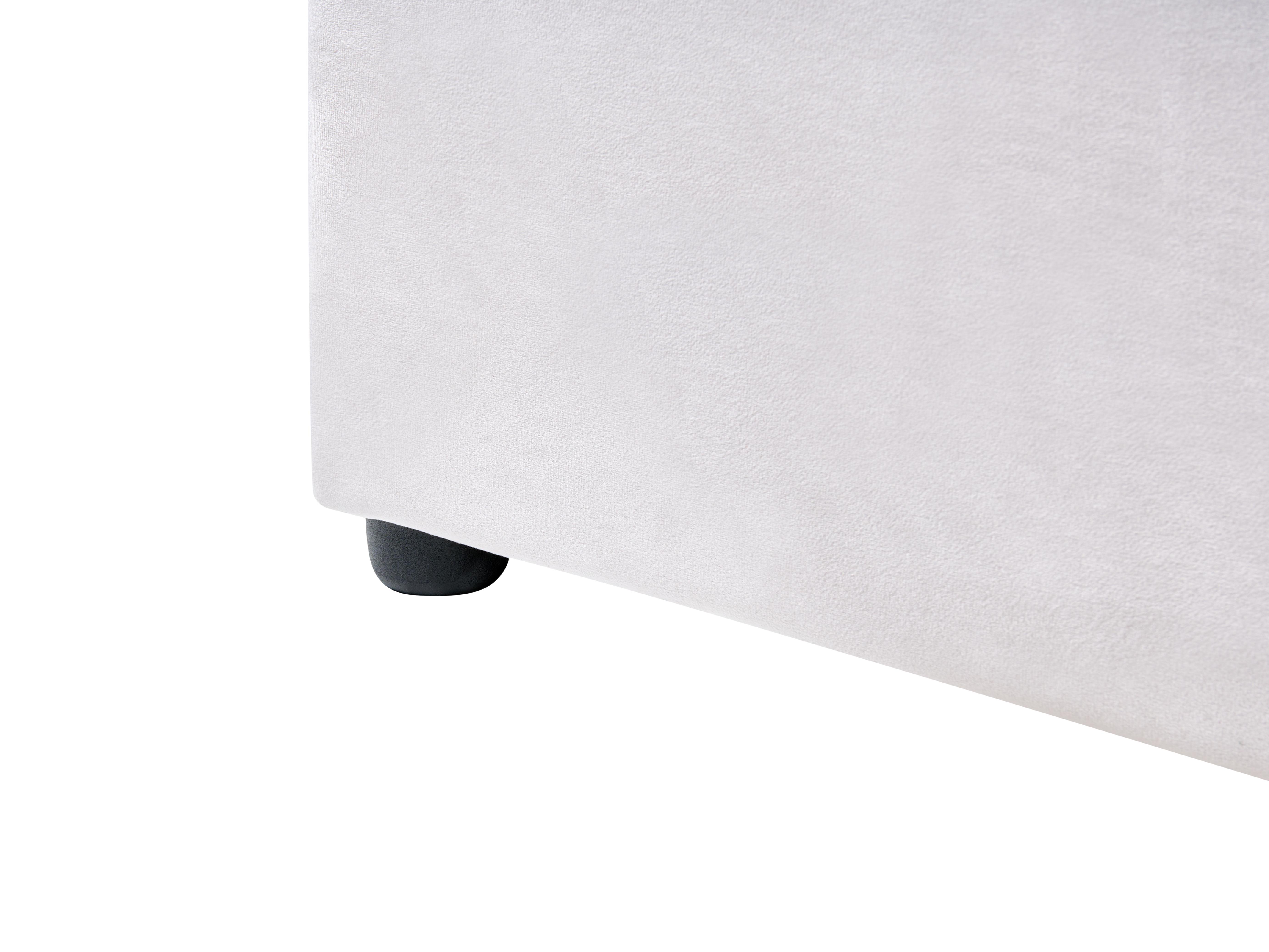 Bed Fluweel LAVAUR 180 x 200 cm Gebroken wit