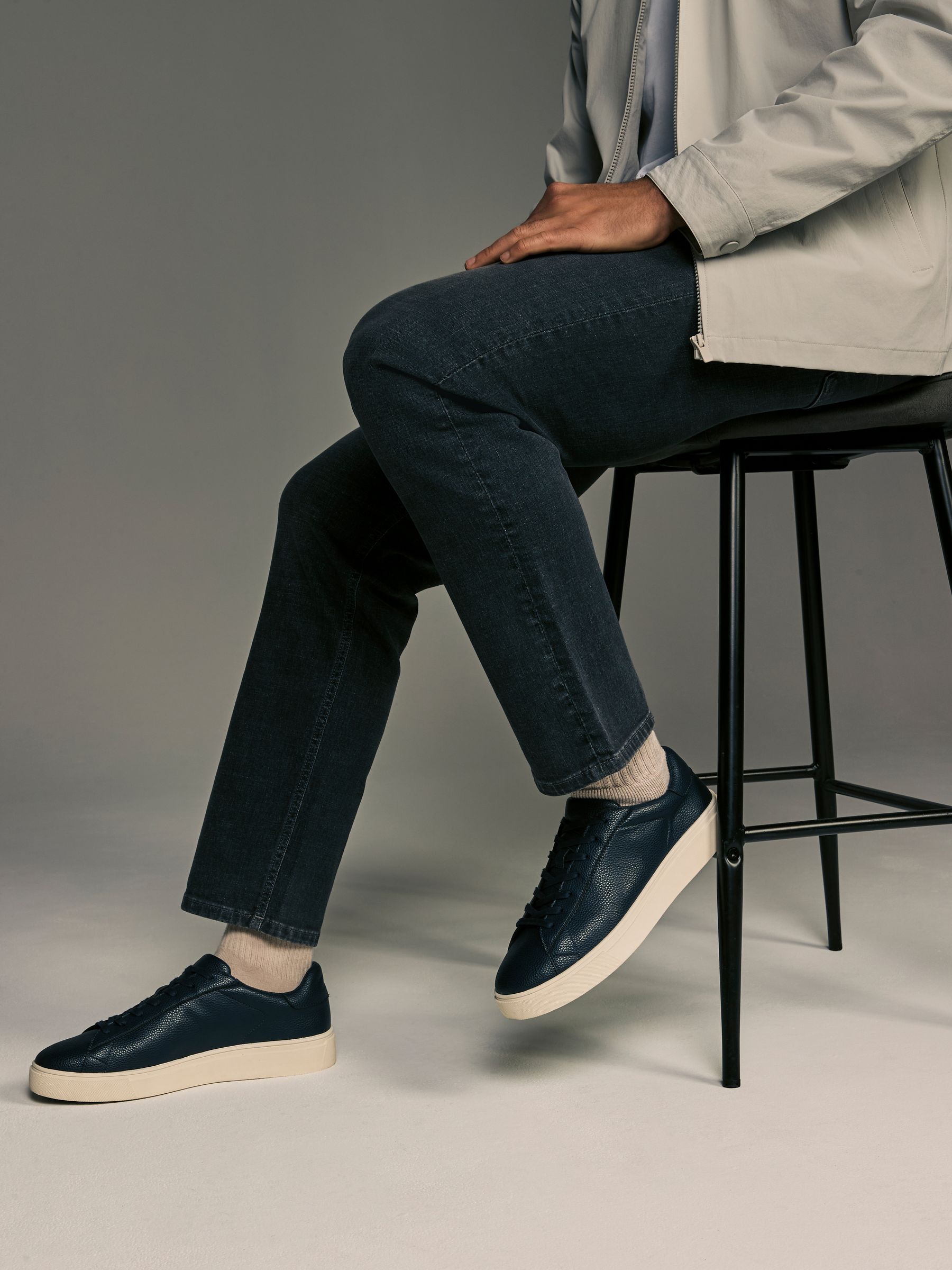Marineblauw - Chic-casual lange sneakers
