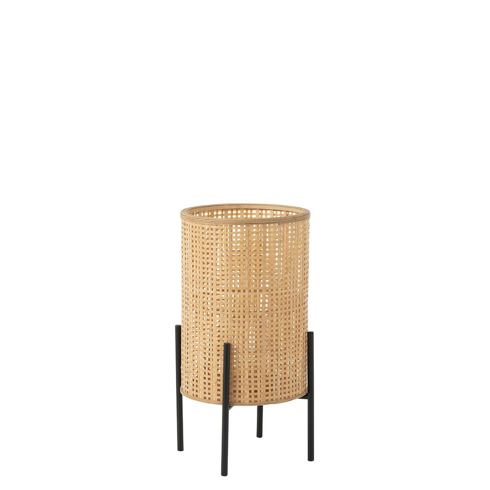 Lanterne a pied bamboo naturel large