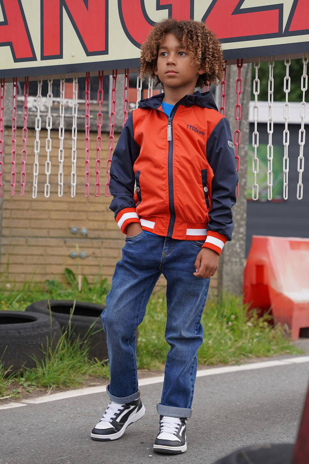 TYGO & vito zomerjas Jennoah rood/donkerblauw